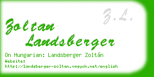 zoltan landsberger business card
